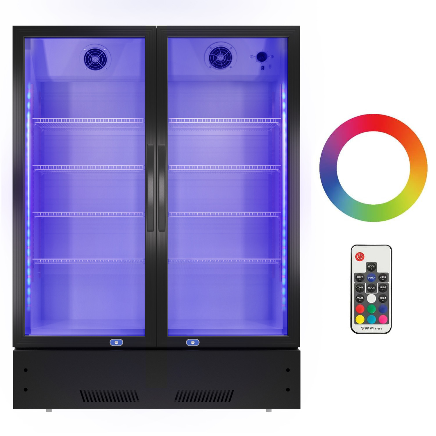 Commercial Merchandiser Cooler 2 Door Refrigerator NSF ETL 40″ x 25″ x 79″ New