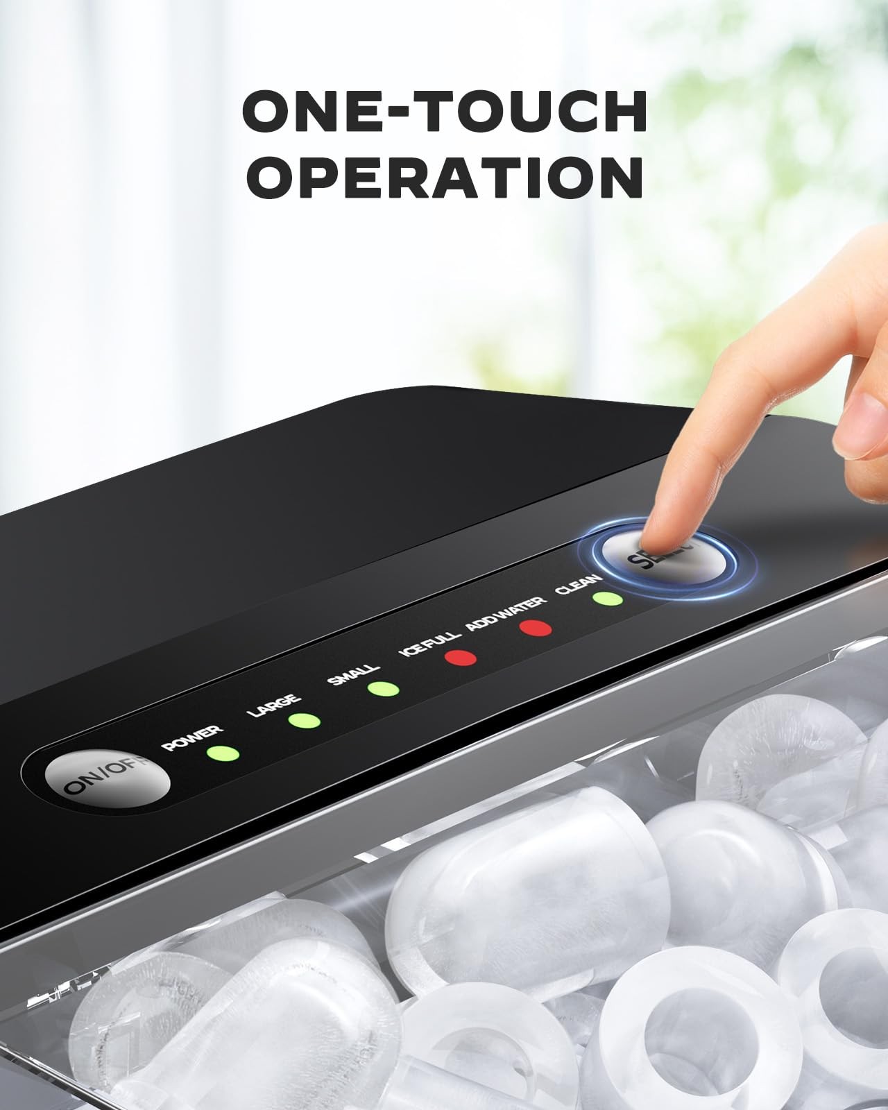 Silonn Ice Maker Countertop, Portable Machine with 26 lbs, Black-PRO