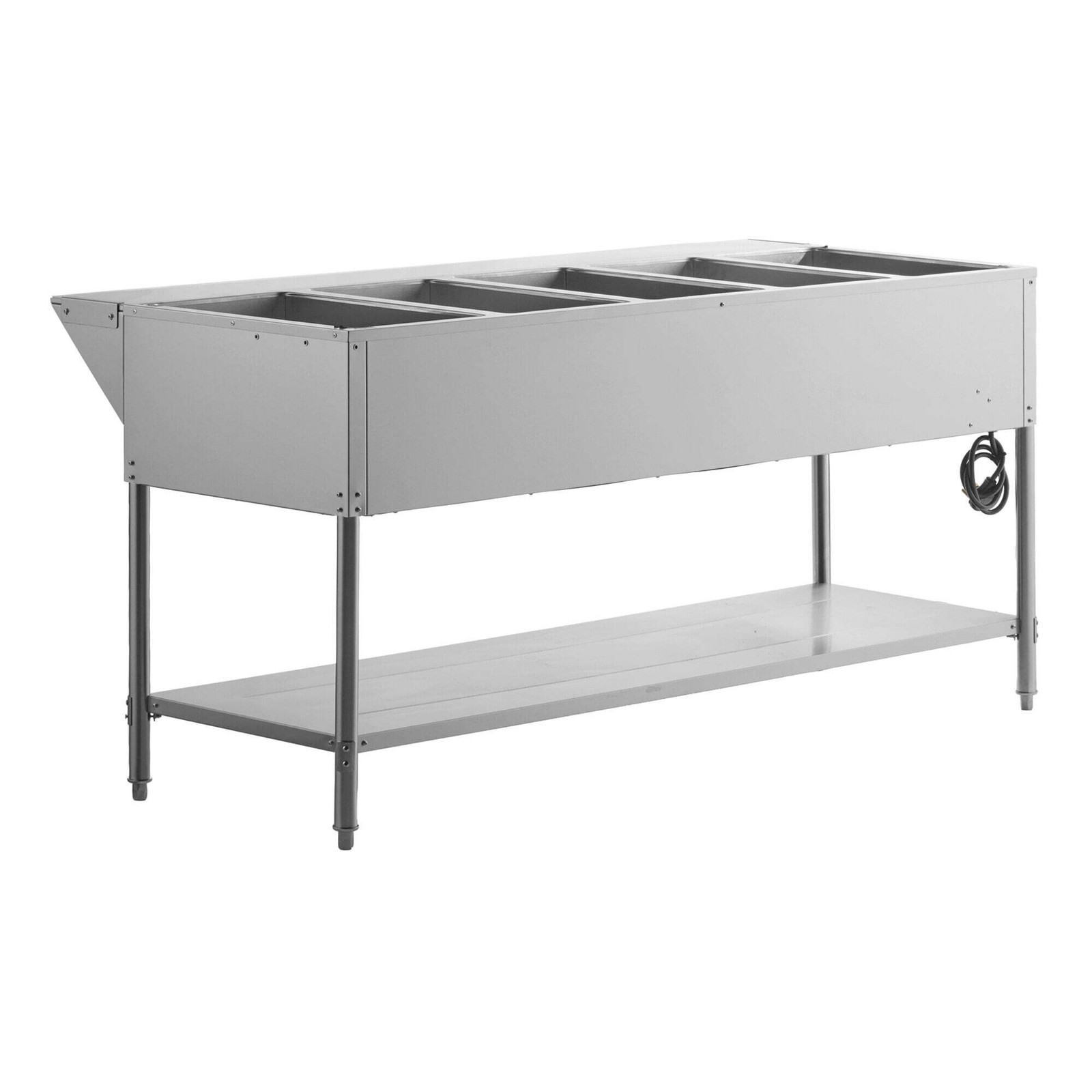 Five Pan Open Well Electric Steam Table with Undershelf – 208/240V, 3750W