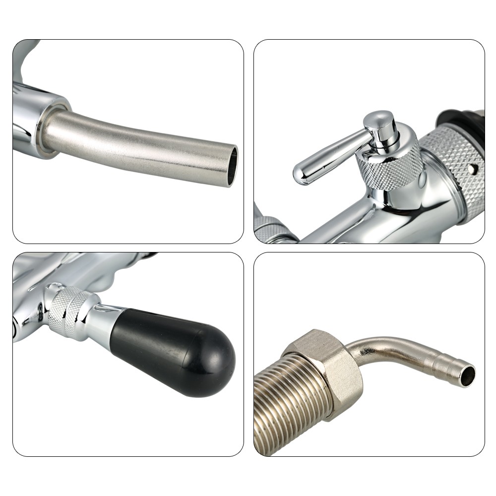 Sturdy Chrome Plated Brass Beer Faucet for Home Brew Tool Accessory