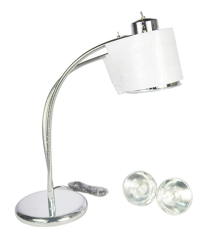 Universal 2 Heads Food Insulation Lamps 110V Warmer 250W*2 Sliver Adjustable