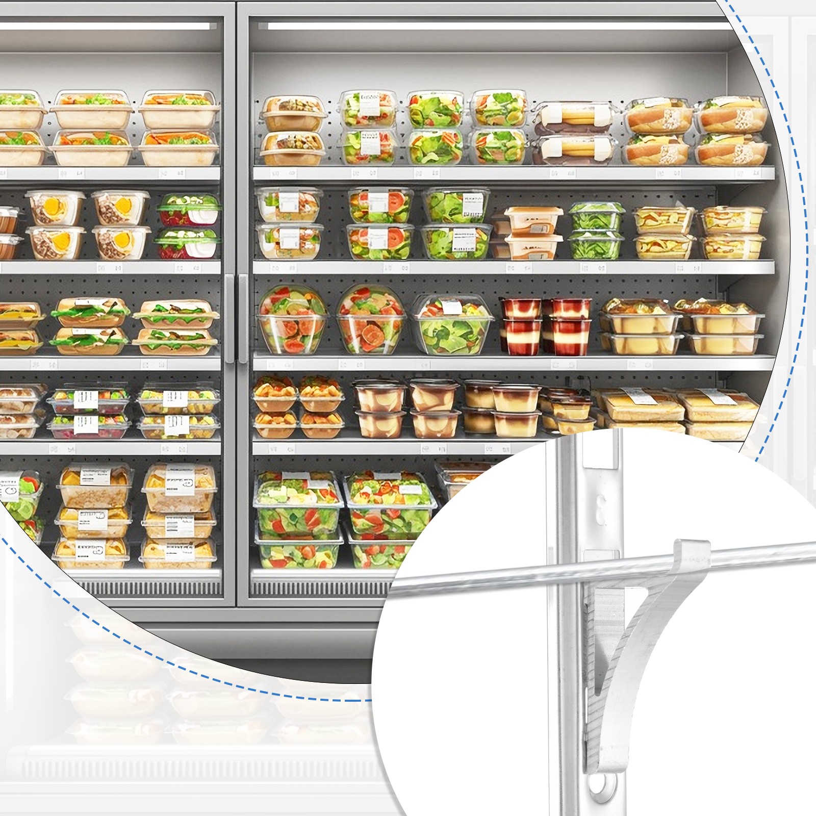 8Pcs Freezer Shelf Clip Aluminum Refrigerator Shelf Support (27 x 20 x 7.5mm)