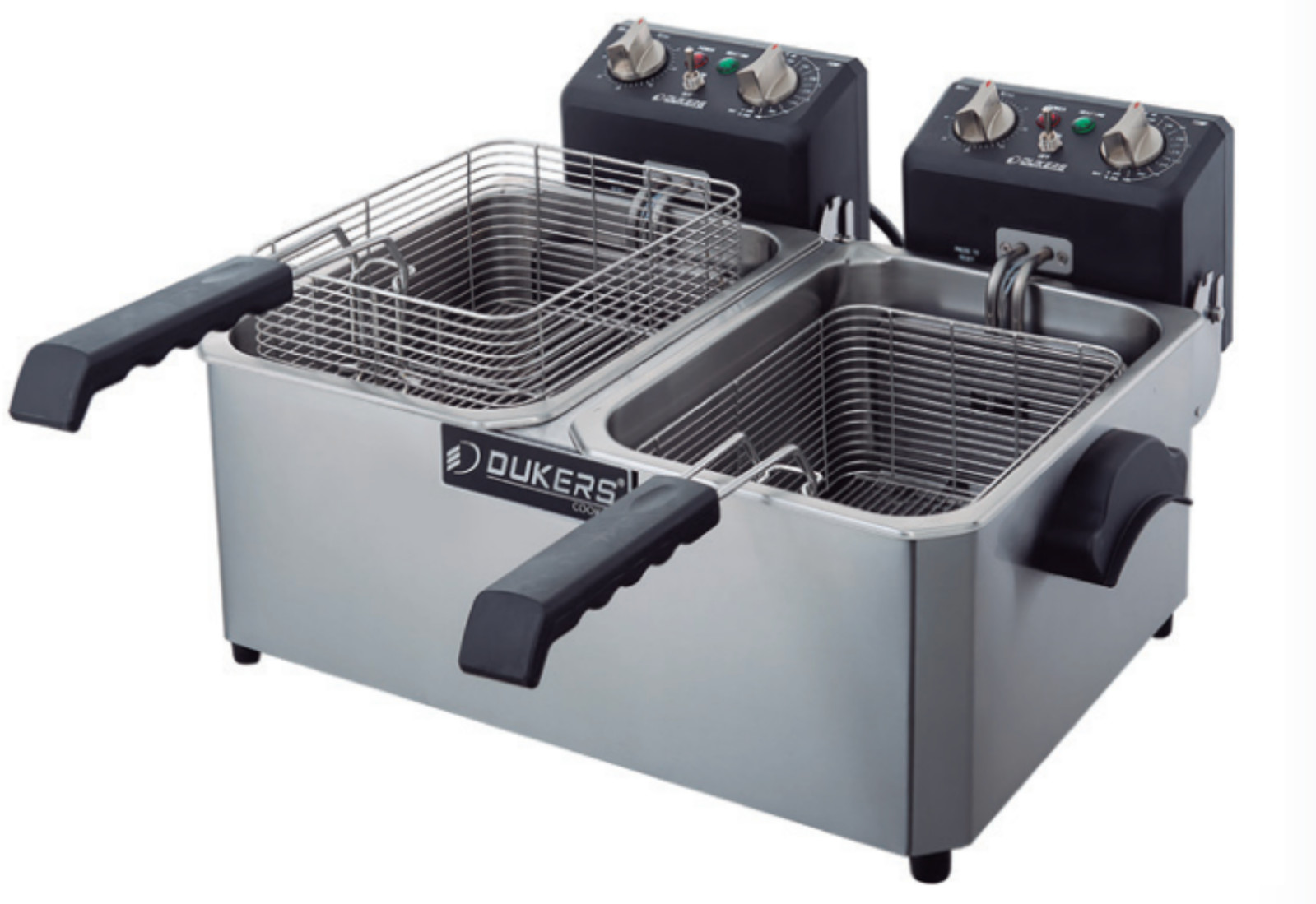 New 30lbs Electric Fryer Countertop Dual Double Basket Pot Dukers DCF15ED #8794