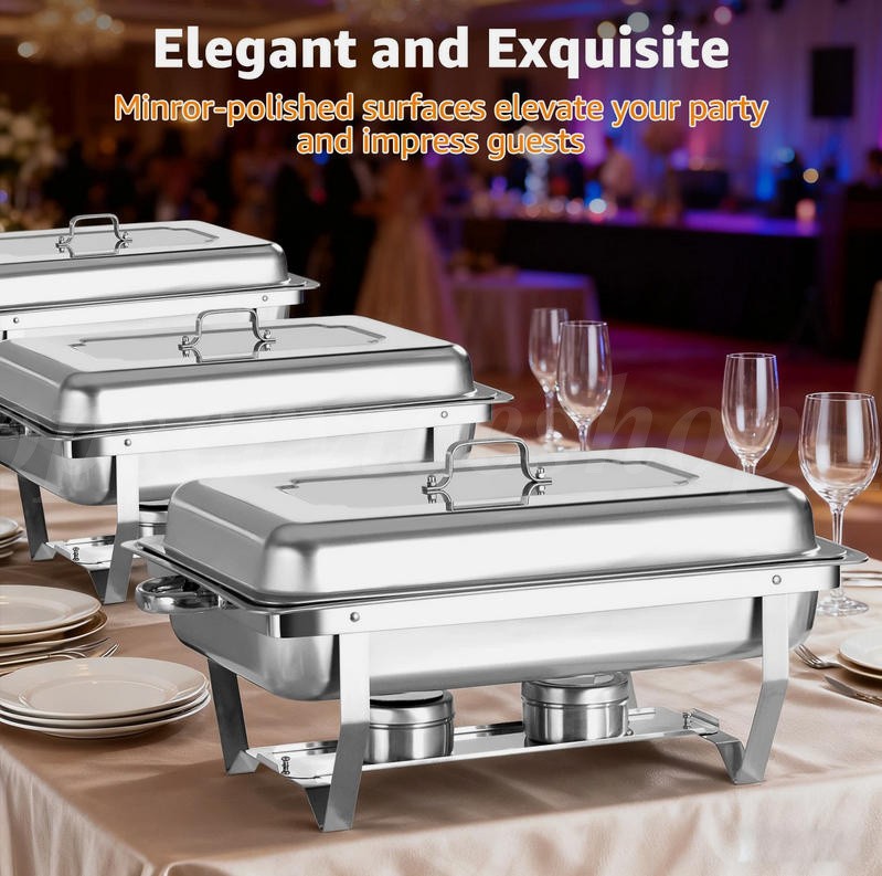 2/4/6/8X Chafing Dish Stainless Steel Chafer Set Chafing Dish Set Warmer Buffet
