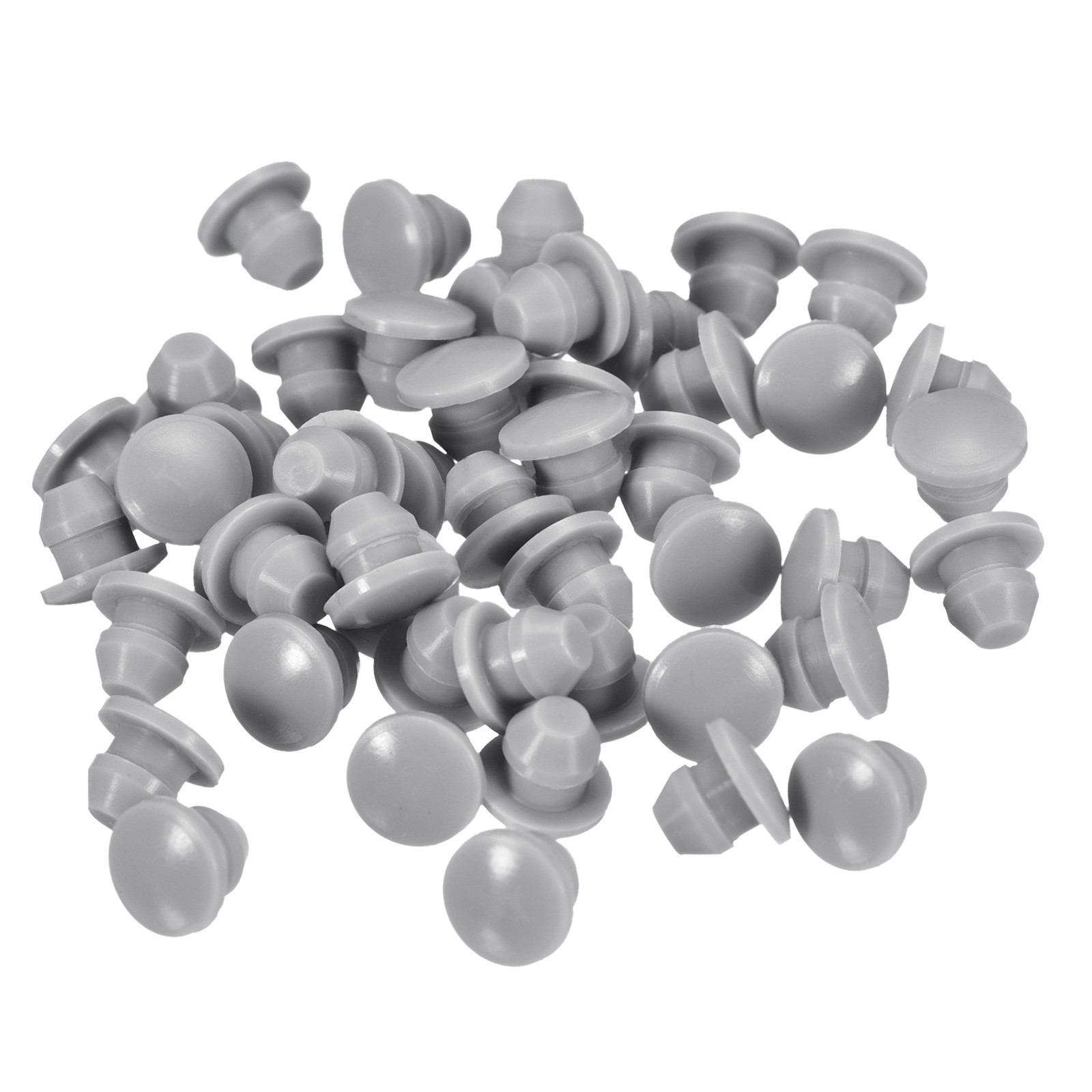 50Pcs Silicone Plugs, Rubber Round Hole Plugs for 4.5mm Hole, Grey