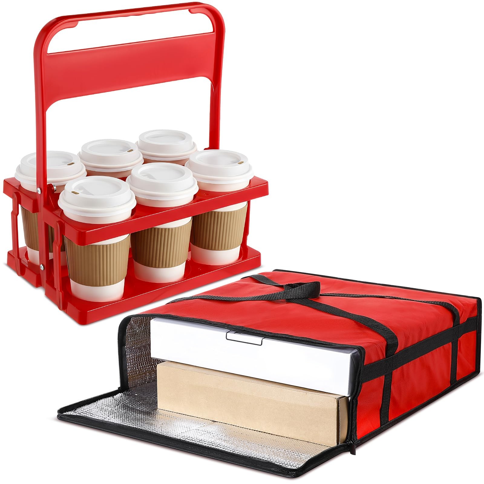 Insulated Pizza Bag Delivery Plastic Drink Carrier 20x20x6 Warmer Cooler