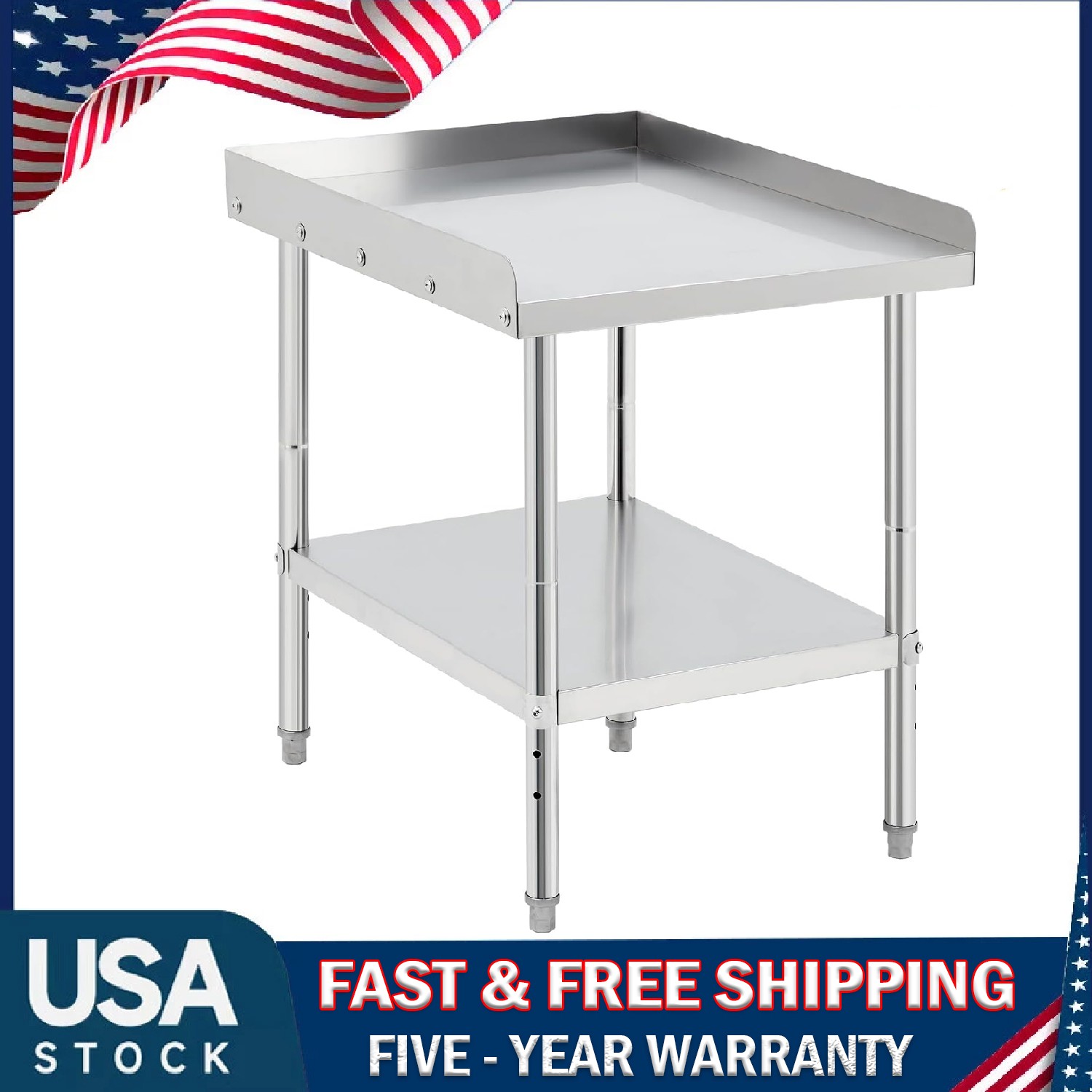 24×30 inch Stainless Steel Work Table ,2-Tier Commercial Kitchen Food Prep Table