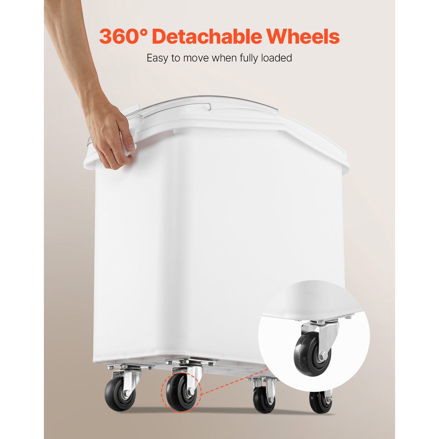 VEVOR Dry Ingredient Bin 21 Gallon Storage Bin w/ Caster Restaurant Kitchen