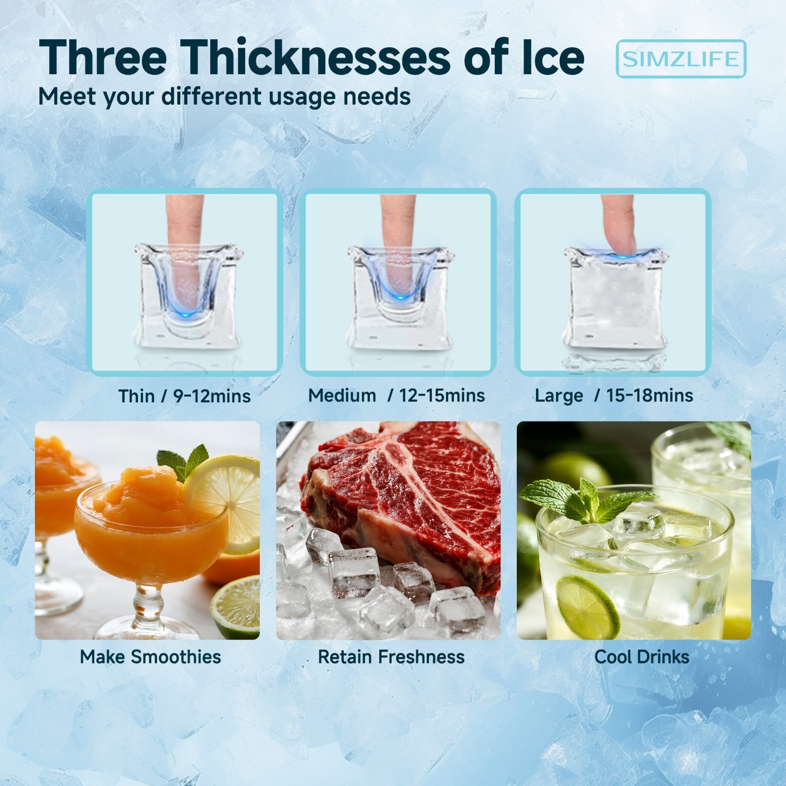 Commercial Ice Maker, 100 Lbs/Day Stainless Steel Under Counter ice Machine