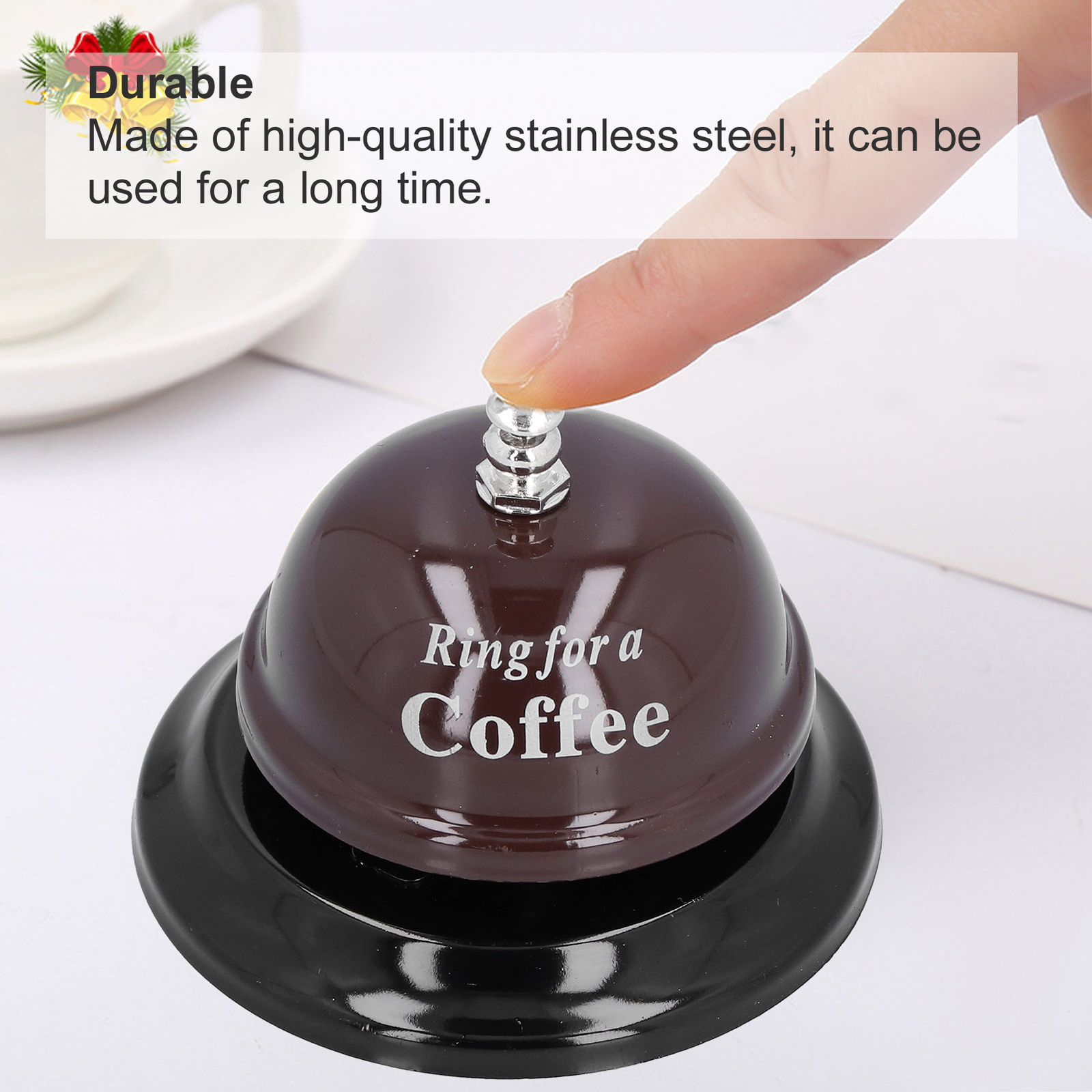 (Black)Restaurant Call Bell With Anti Slip Base Manual Meeting Bar Service Be US