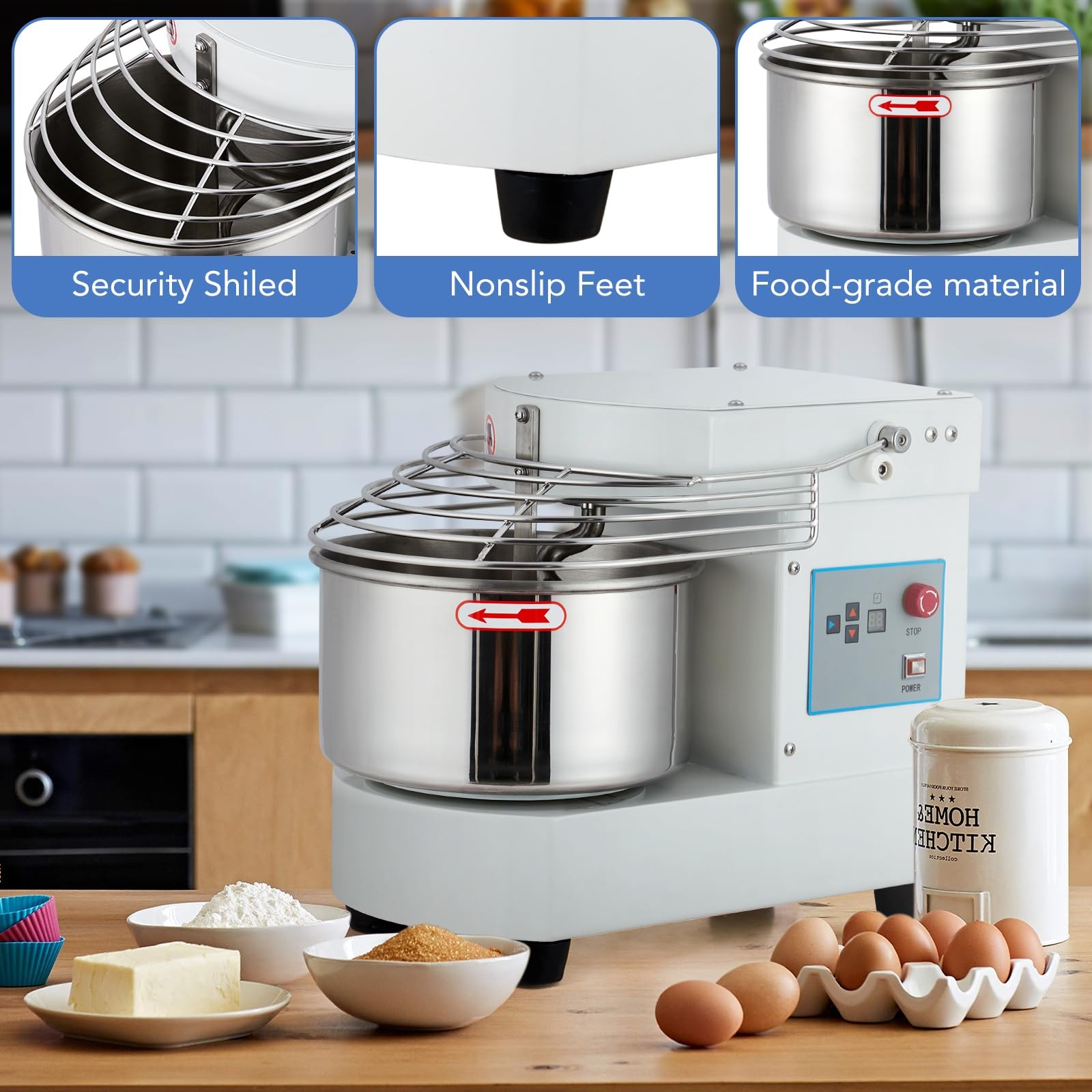 For Restaurant And Bakery Production Commercial Food Mixer 10.5 Qt 650W Dough Kn