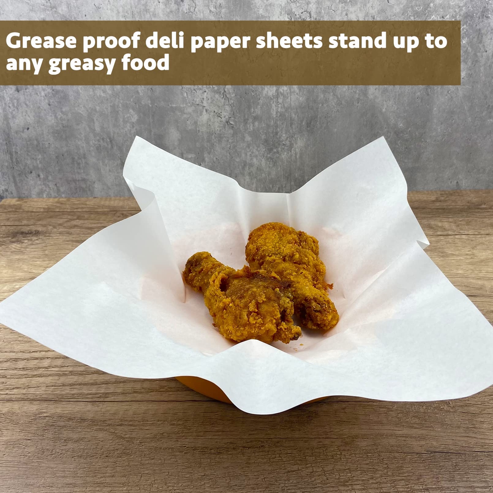 12″x12″ Deli Paper Sheets 100PK Grease-Proof Sandwich Wrapping Paper White