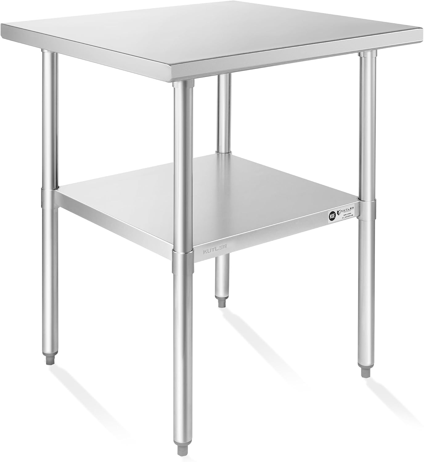 Stainless Steel Table 30 X 30 Inches, NSF Heavy Duty Commercial Kitchen Prep and