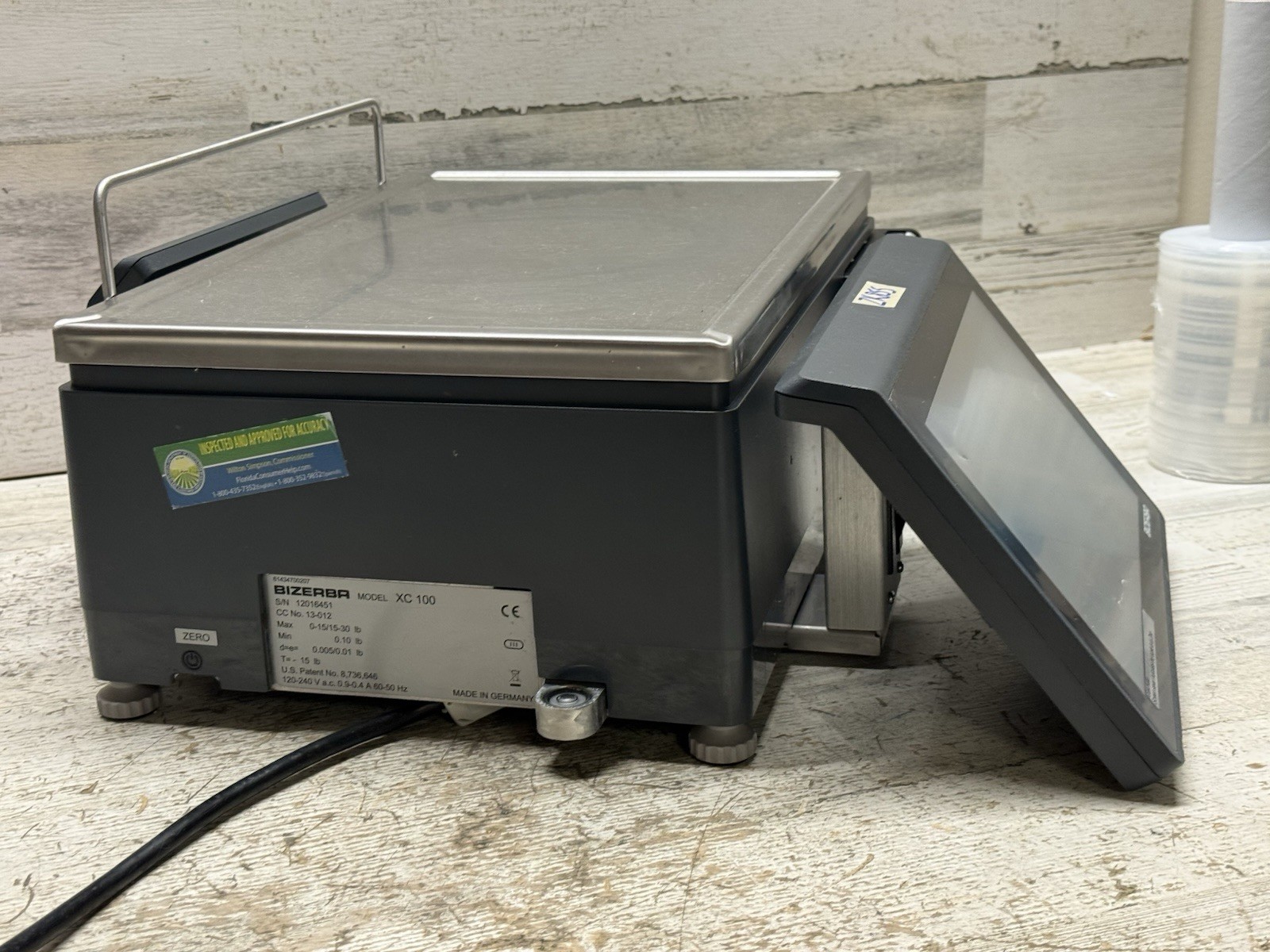 Bizerba XC 100 PRO 30 lb. Touchscreen Digital Scale With Printer Tested * Read *
