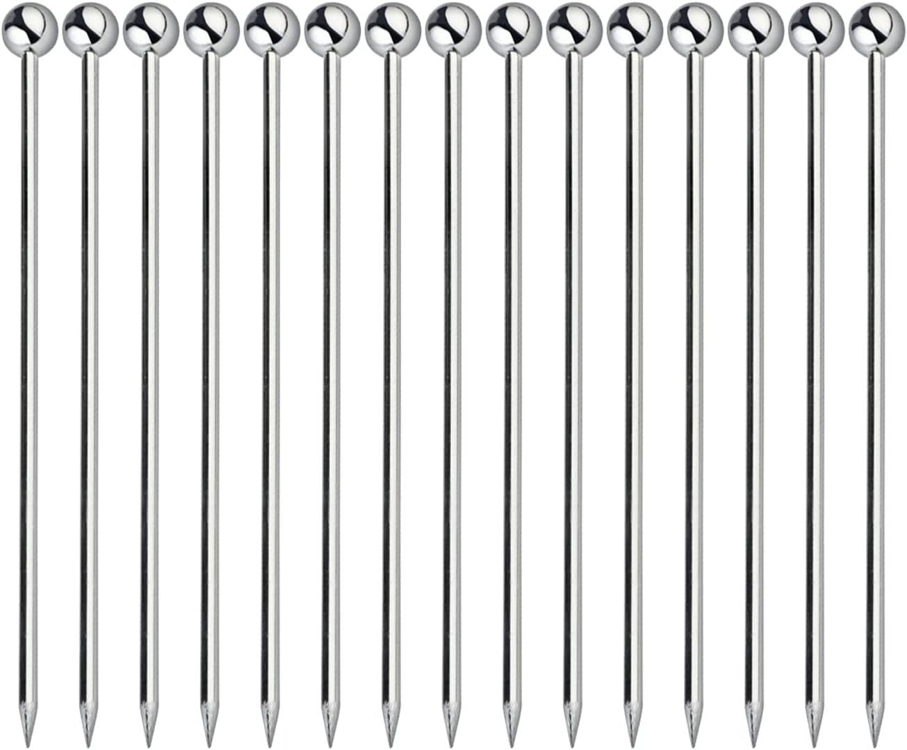 15PCS Cocktail Picks, Metal Stainless Steel Cocktail Toothpicks, Reusable