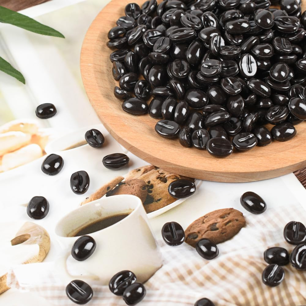 Realistic Artificial Coffee Beans – 300 Pcs for Display and Photography Props