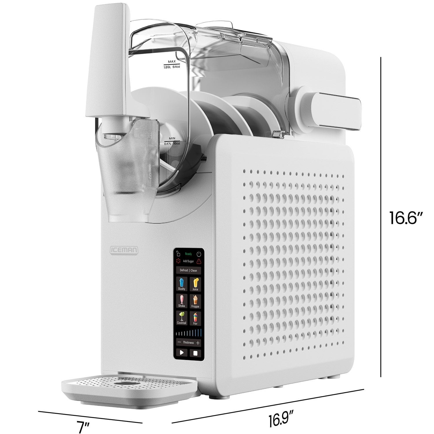 Chefman Iceman Slush Ease Slushy Maker Frozen Drink Machine Touchscreen White