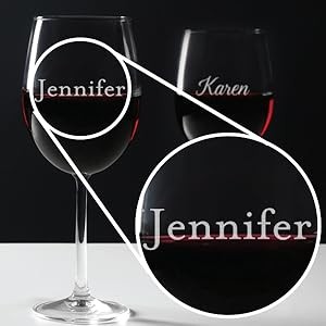 Create Your Own Engraved Personalized Wine Glass 19 oz – Stemmed Wine Glass with