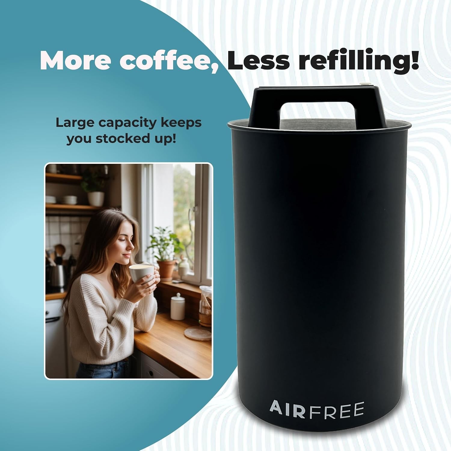 Vacuum Coffee Canister for Ground Coffee & Beans 4.53 x 7.28 IN – Seal Coffee