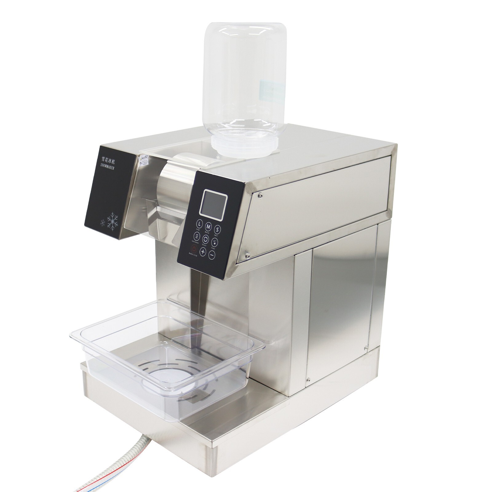 110V Water Cooled Snowflake Ice Machine,408bs/24H Snow Cone Shaved Maker