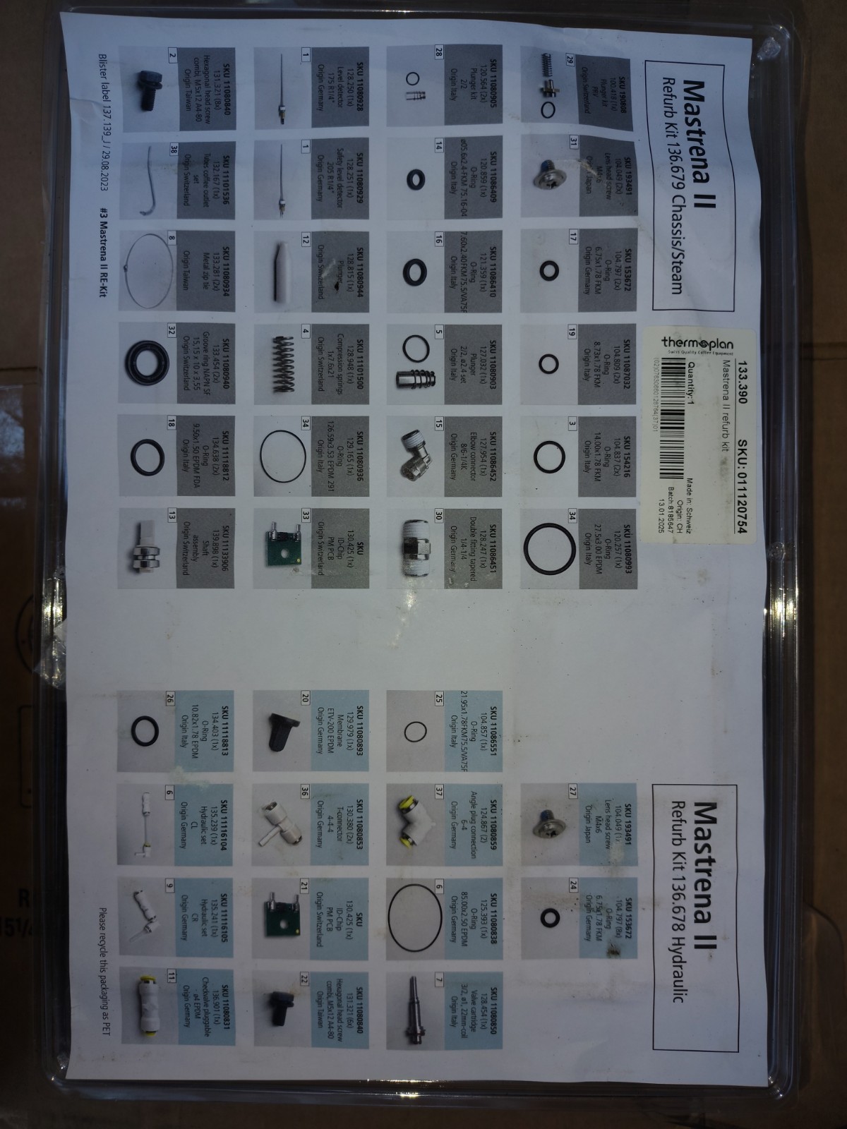 Mastrena II Refurb Kit – 133.390 / 11120754