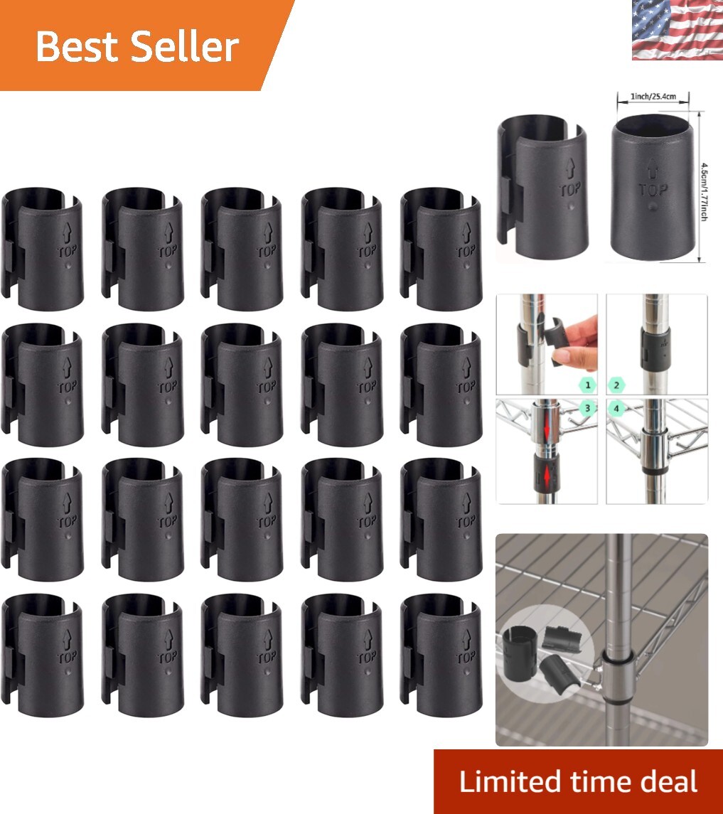 40-Pack Wire Shelf Lock Clips for 1″ Posts – Secure Your Shelving System