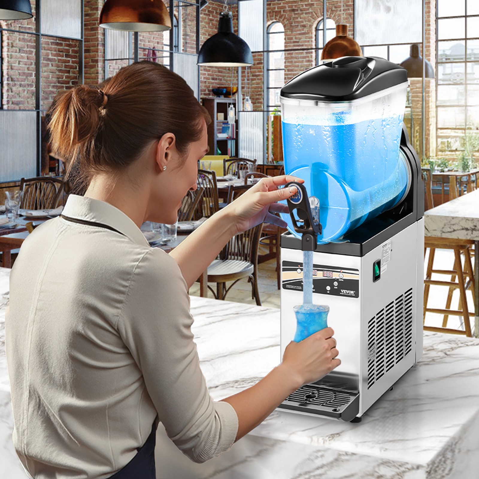 VEVORCommercial Slushy Machine 15L Margarita Smoothie Frozen Drink Slushie Maker