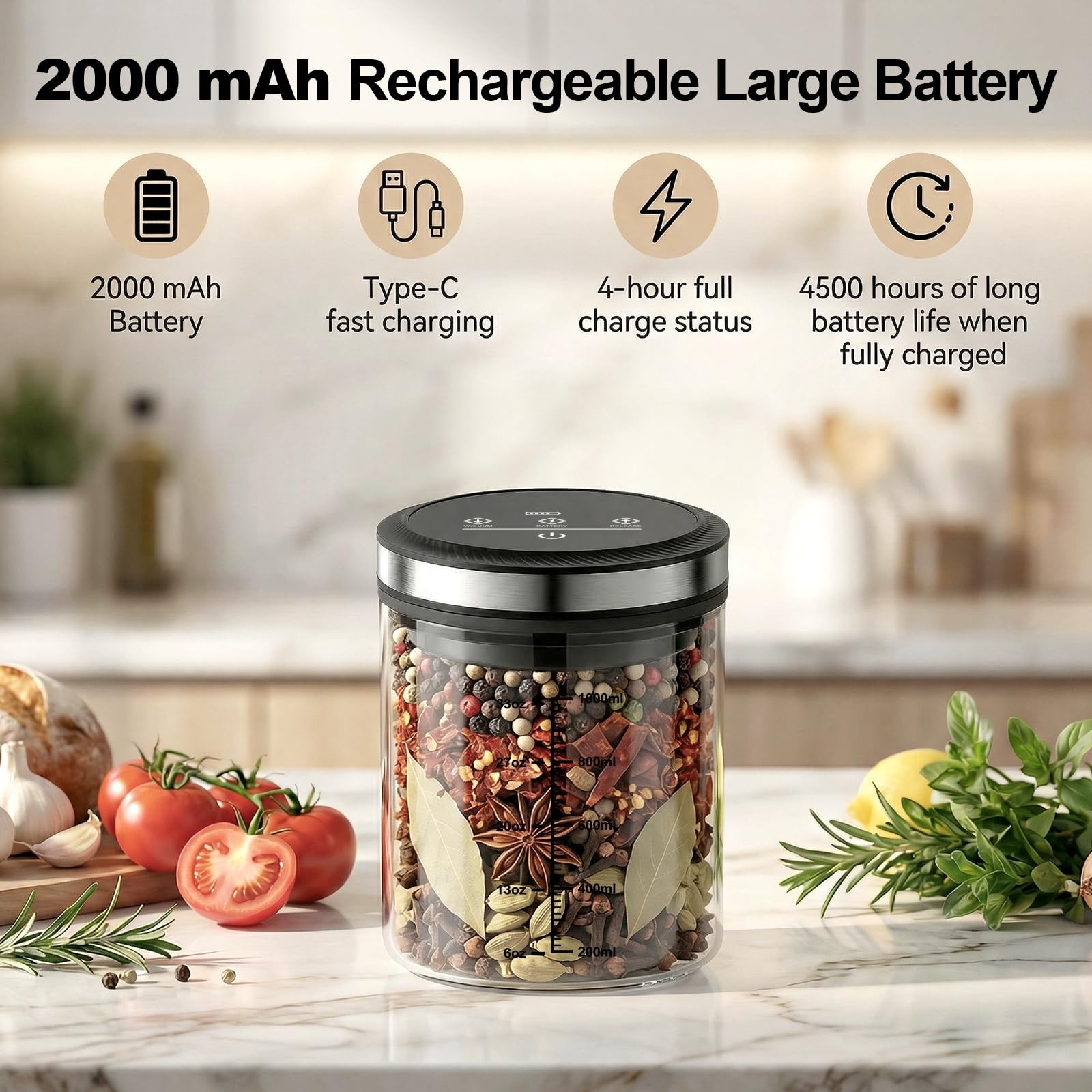 Gvode Vacuum Coffee Canister 1.2L – Storage Container For Coffee Beans