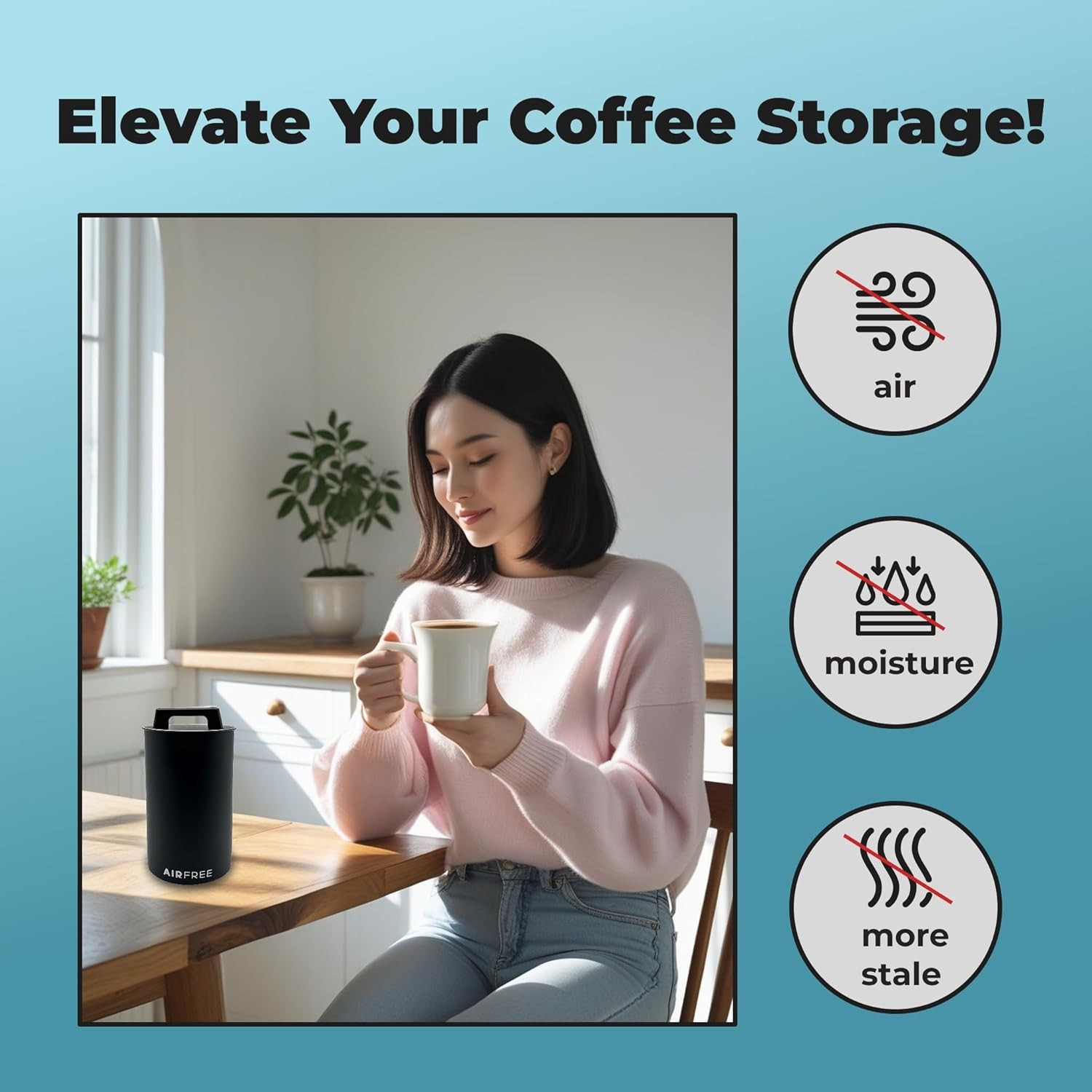 Vacuum Coffee Canister for Ground Coffee & Beans 4.53 x 7.28 IN – Seal Coffee
