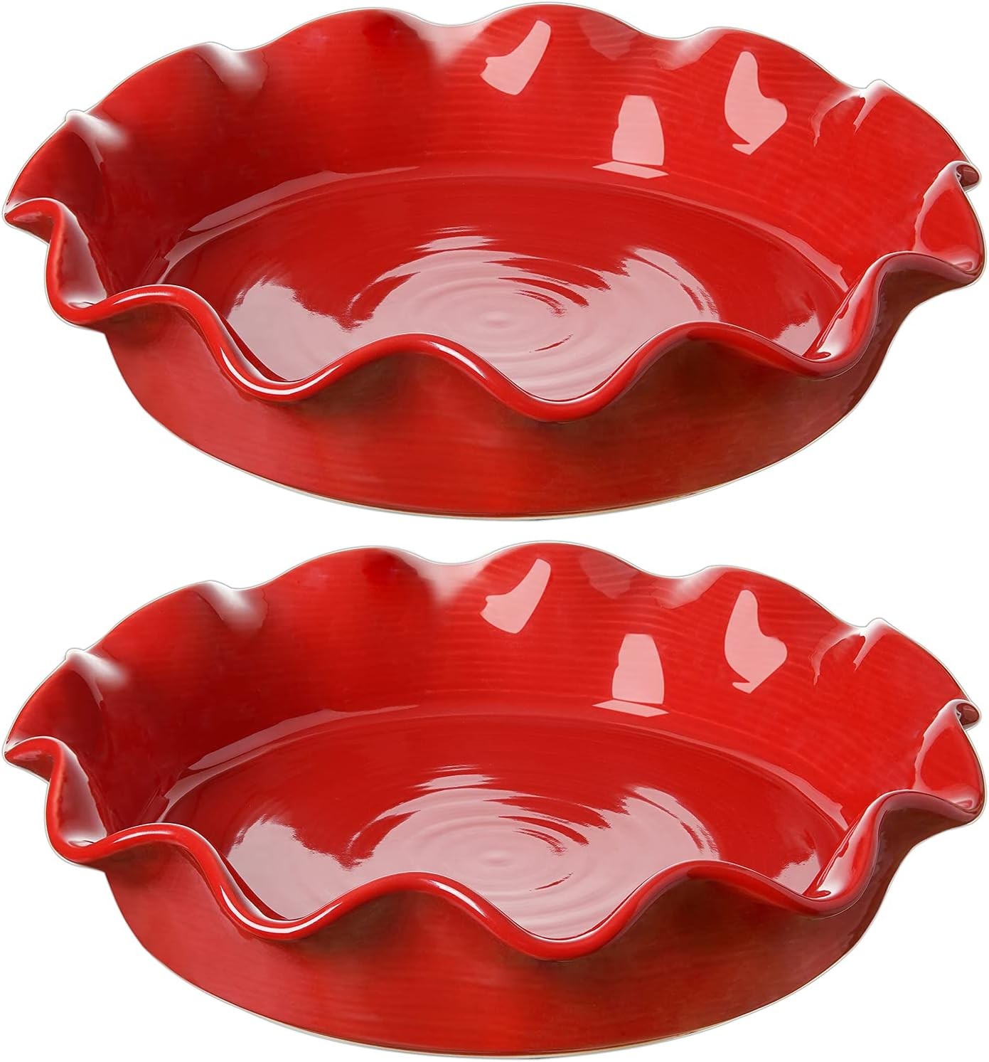 Ceric Pie Pans for Baking, 11 Inches Deep Dish Pie Plate for