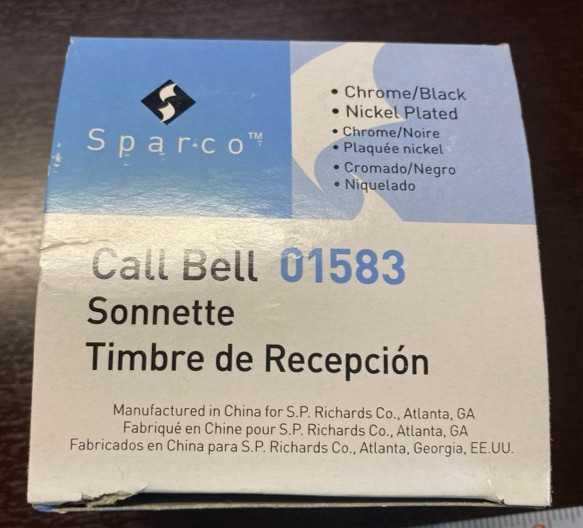 NEW Sparco Ring For Service Call Bell 3-3/8″ Polished Steel Bell & Base