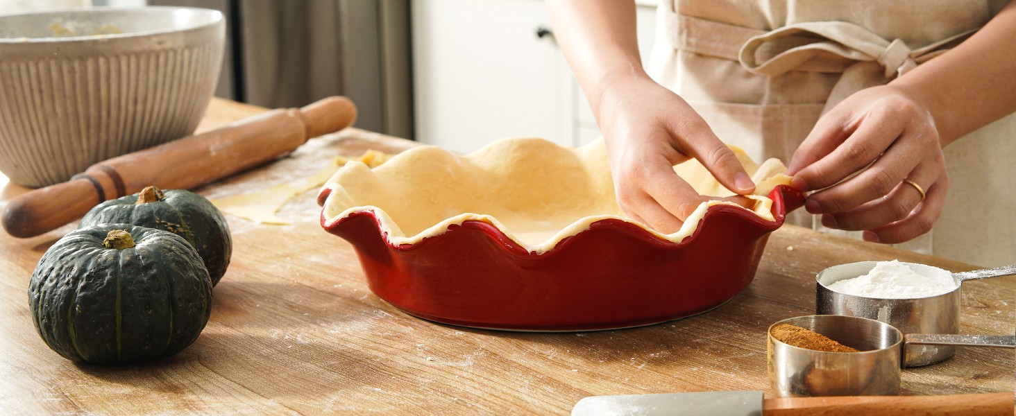 Ceric Pie Pans for Baking, 11 Inches Deep Dish Pie Plate for
