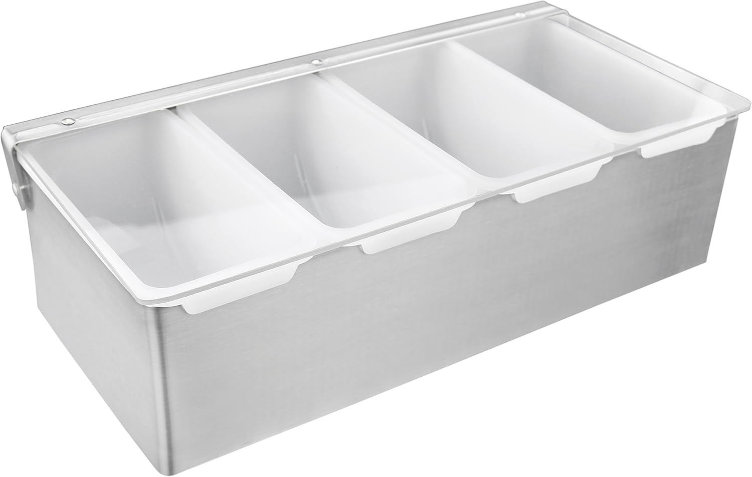 48025 Stainless Steel Condiment Dispenser with 4 Compartments (NO ICE Tray Inclu