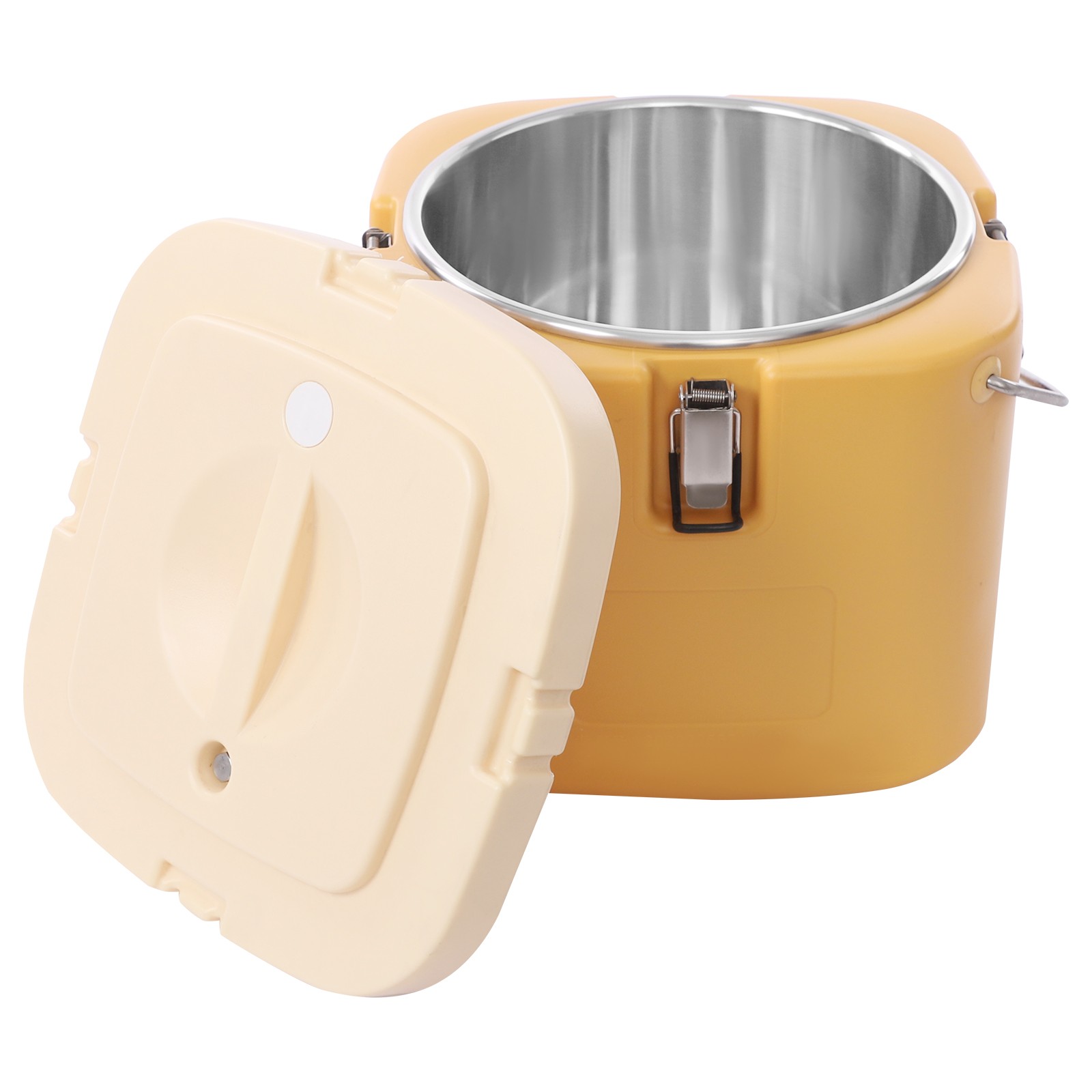 16L Commercial Insulated Soup Container Stainless Steel Portable Ginger Yellow