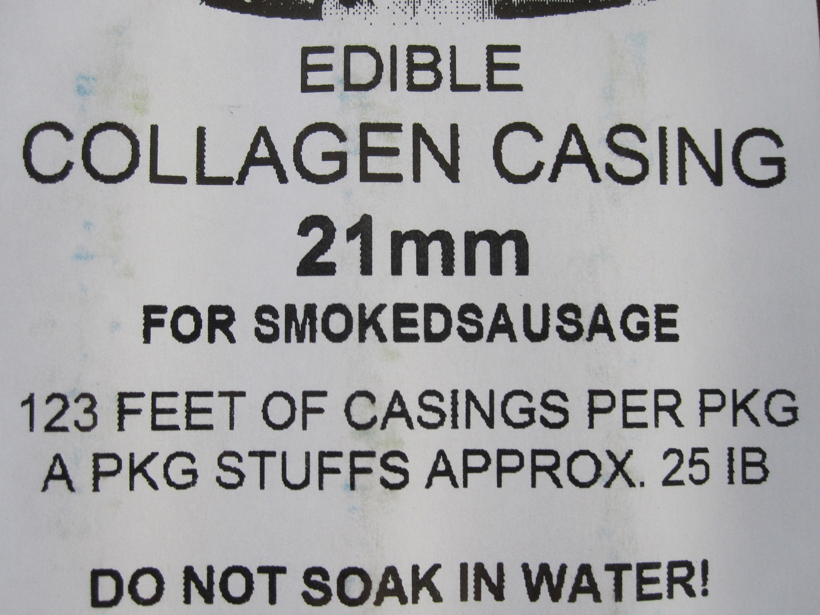 21 mm Snack Stick CASINGS for 75 lbs Edible Collagen Slim Pepperoni Sausage