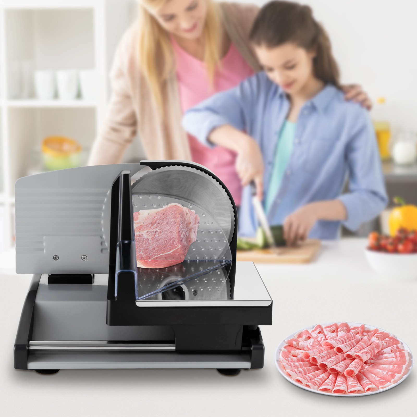 200w Fruit Cutter Food-grade Stainless Steel Meat Slicer Bread Slicing Machine
