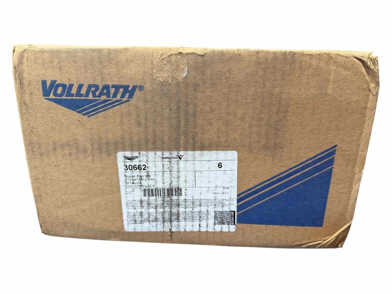 NEW 4 Pieces Vollrath 30662 Super Pan V Steamtable 22 Gauge 1/6 Size 6″