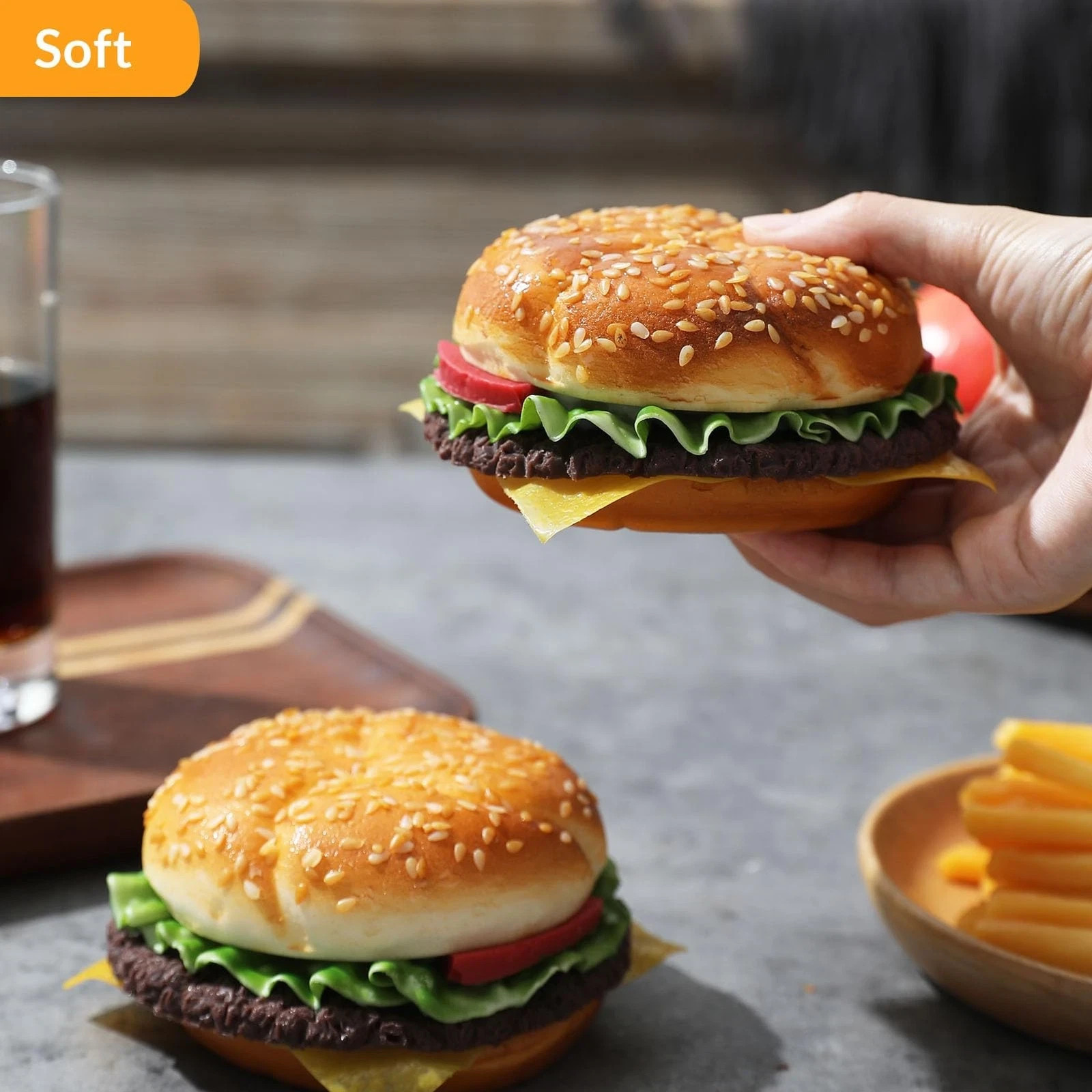 Realistic Fake Hamburger Props – 2 Pack Decorative Display Food