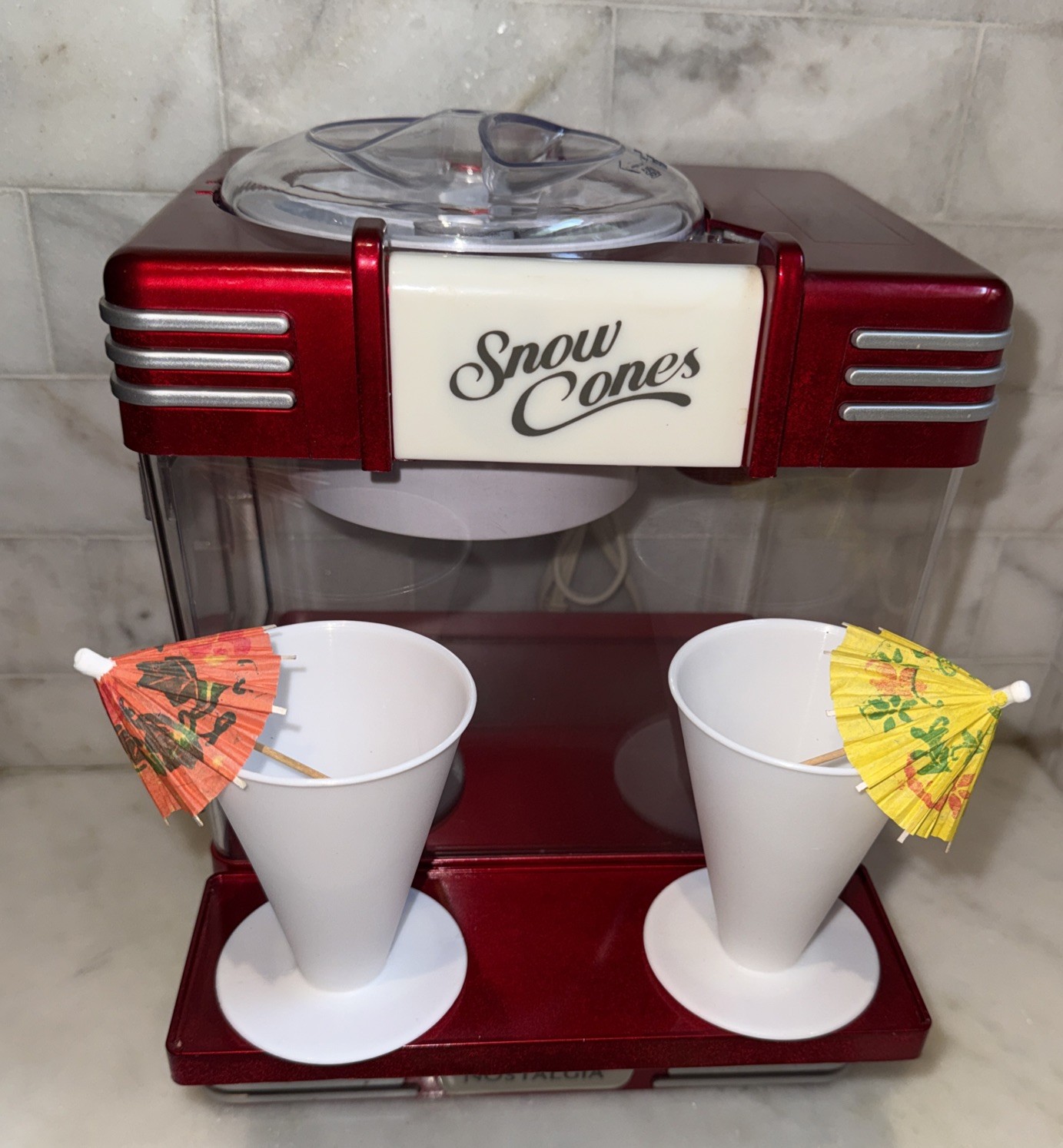 Nostalgia Retro Snow Cone Shaved Ice Machine NEW