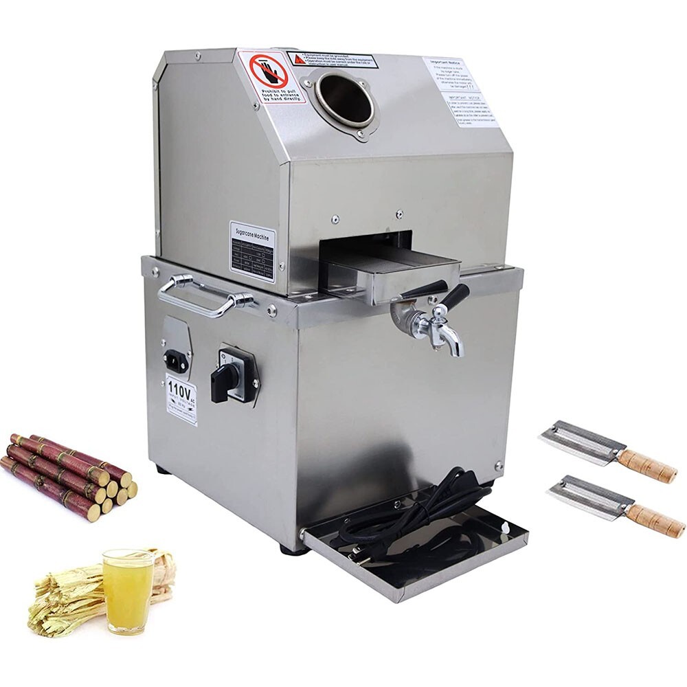 PreAsion® 110V Commercial Electric Sugar Cane Juicer Press Machine 3 Rollers New