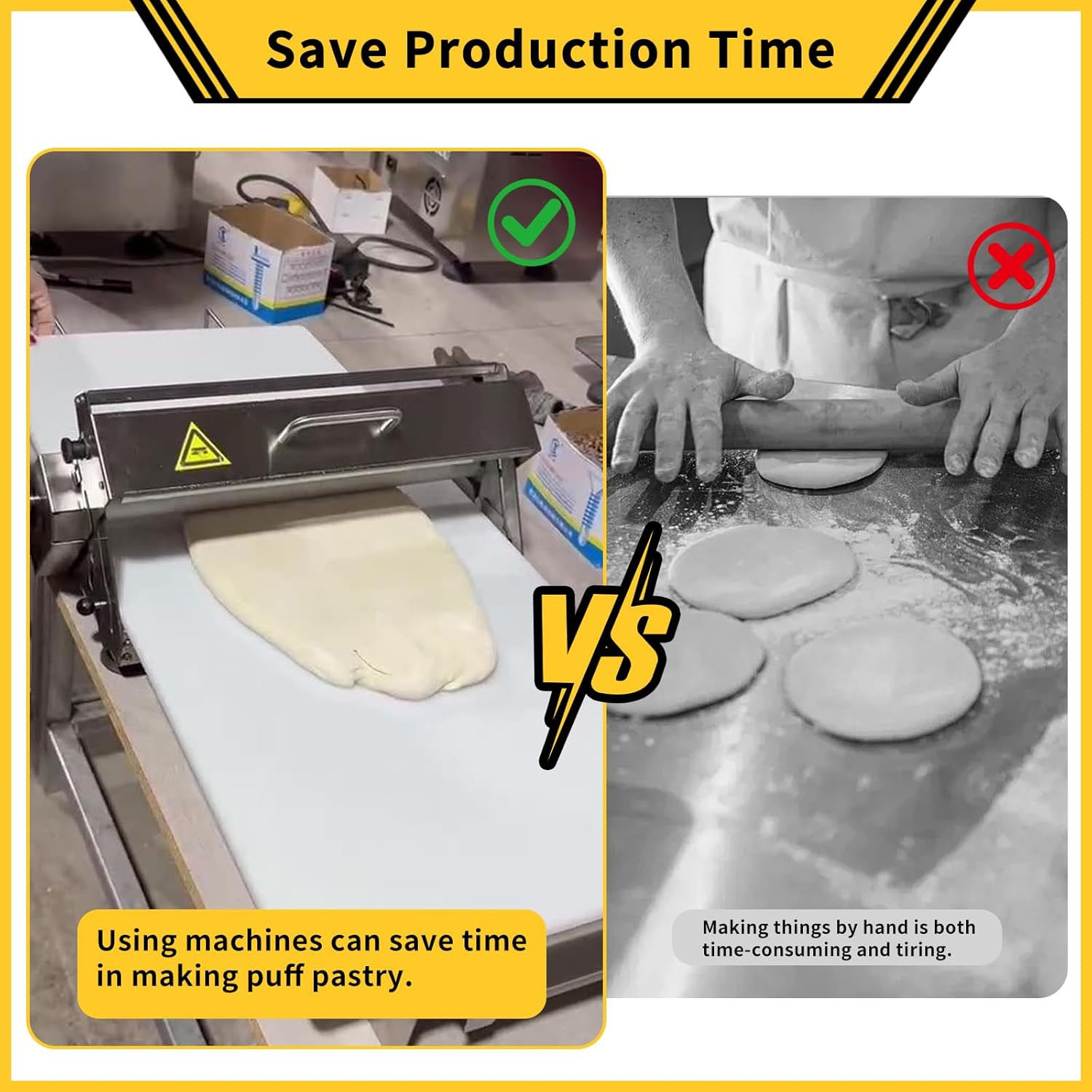 Dough Sheeter Machine for Home, Type 300 Manual Pastry Roller & Croissant Dough
