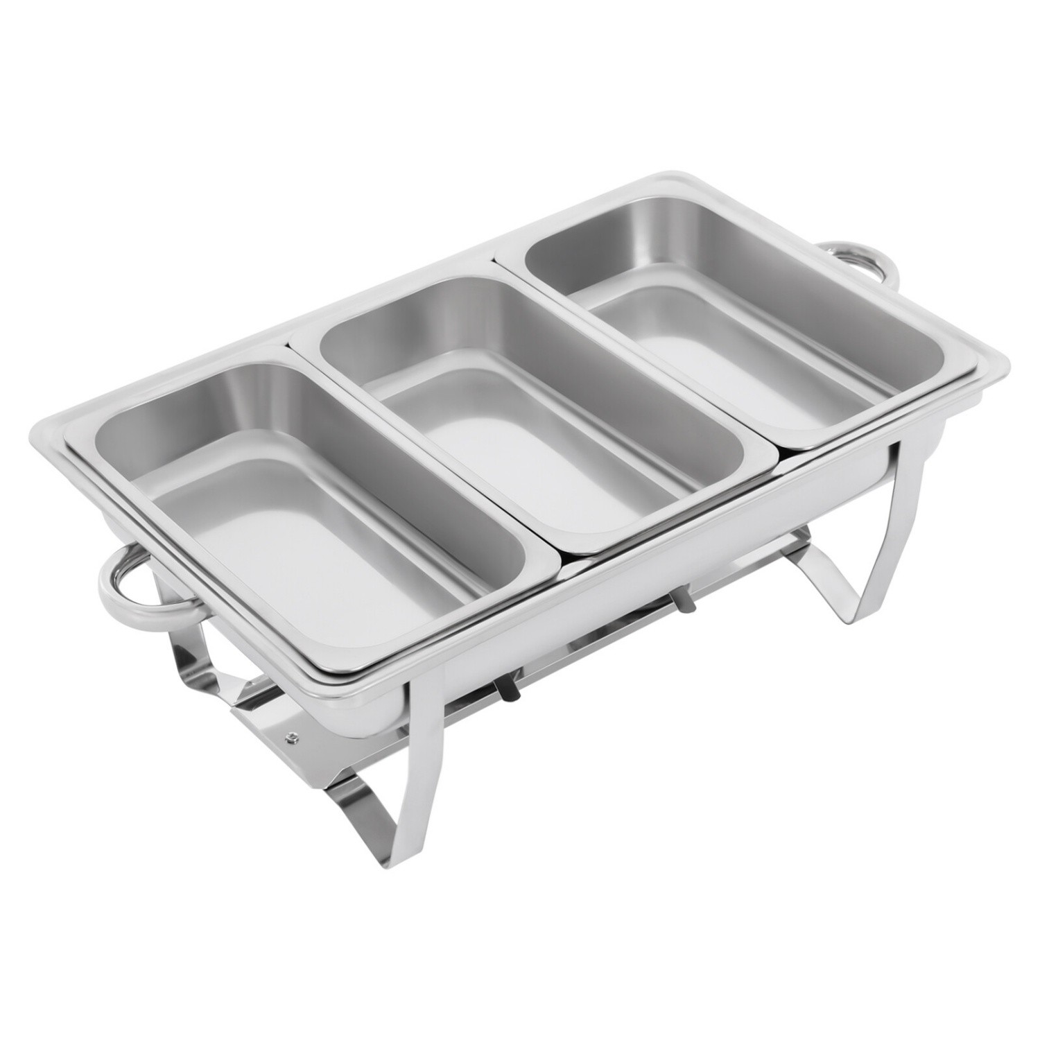 Chafing Dish Buffet Set Stainless Steel Food Warmer with 3 Pan for Wedding