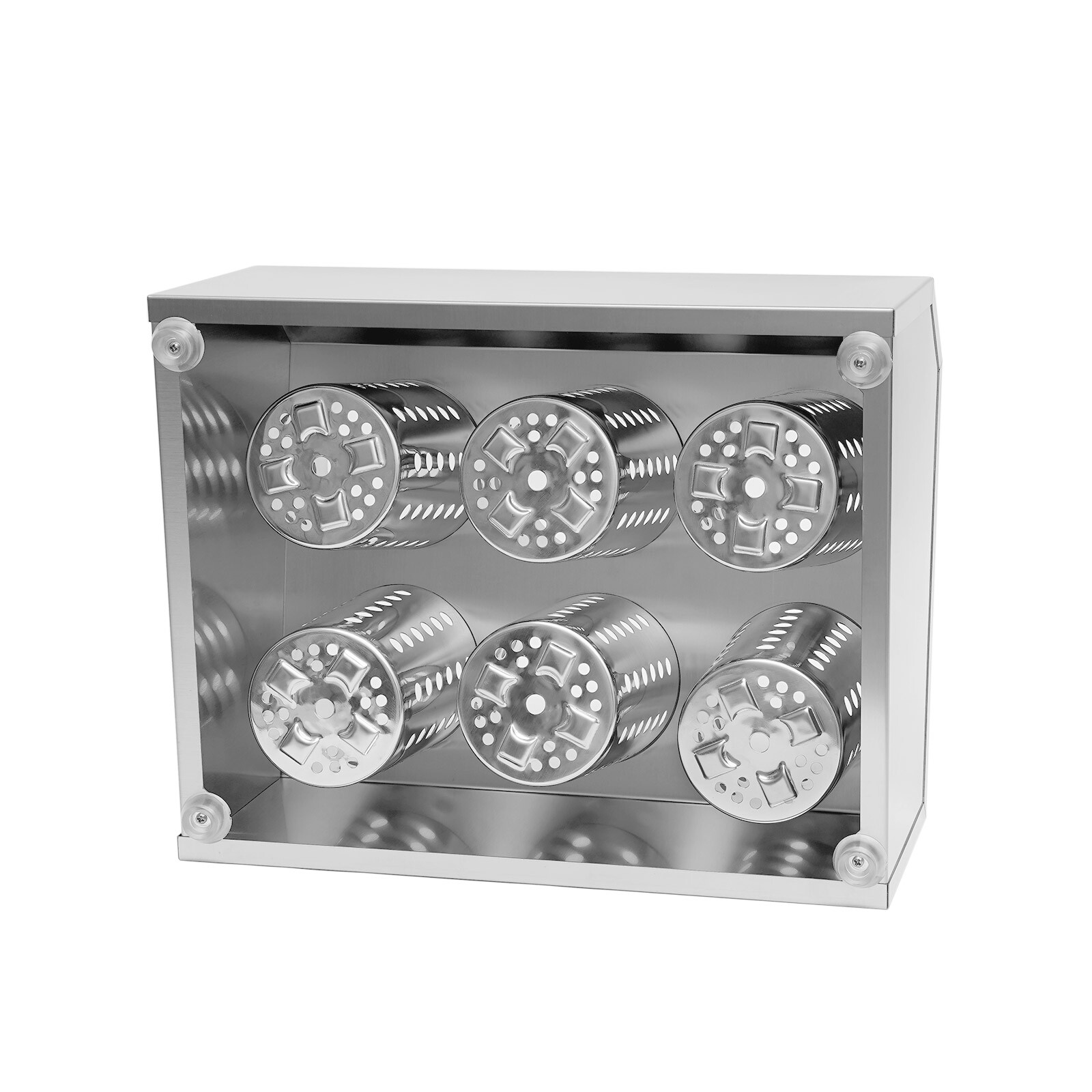 6-Hole Stainless Flatware Storage Case Spoon Cylinder Holder Knife Container