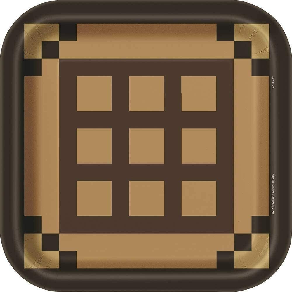 Minecraft Square Paper Dinner Plates – 9 x 9 Inch Multicolor Party Plates,…