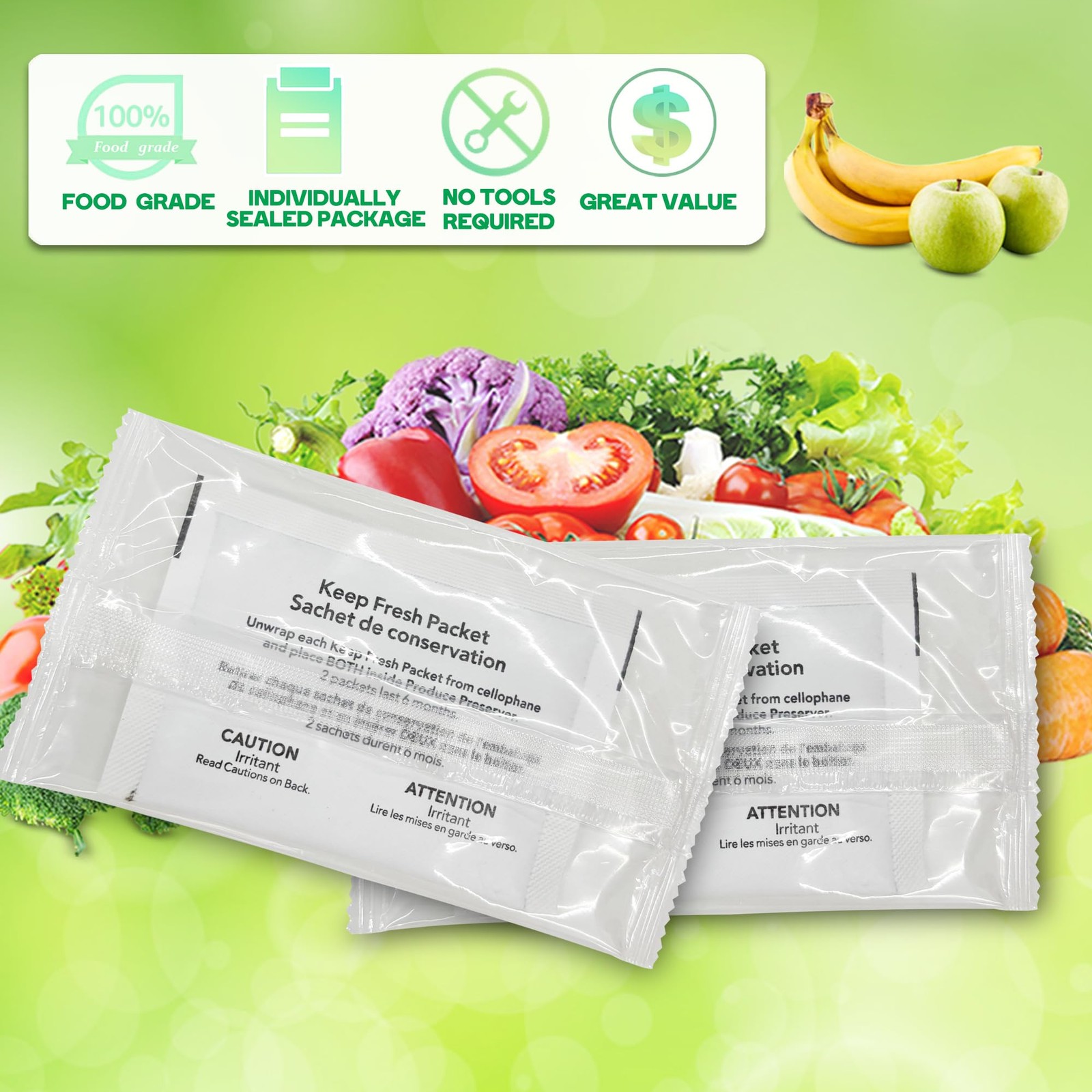 6 Packets W10346771A Refrigerator Produce Preserver Refills; Saver…