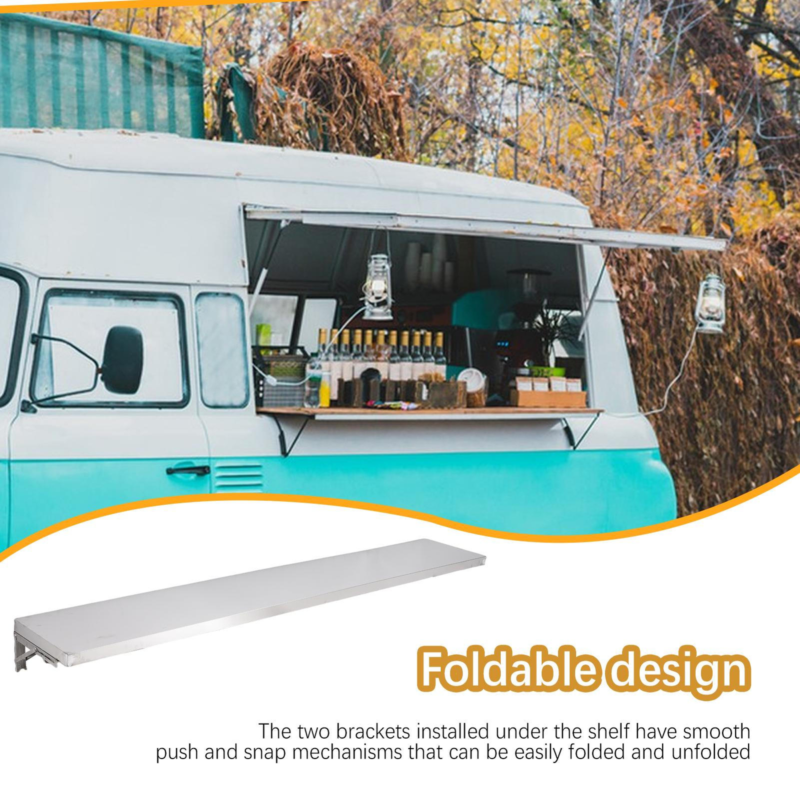 Concession Stand Shelf For Window Trailer Food Truck Folding Wall Mounted Stand