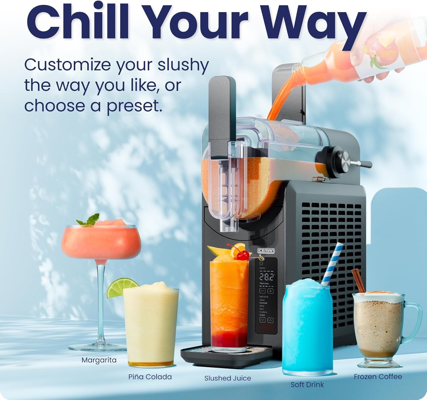Chefman Slush-Ease 68oz Drink Maker – Automatic Cleaning & Creative Beverages