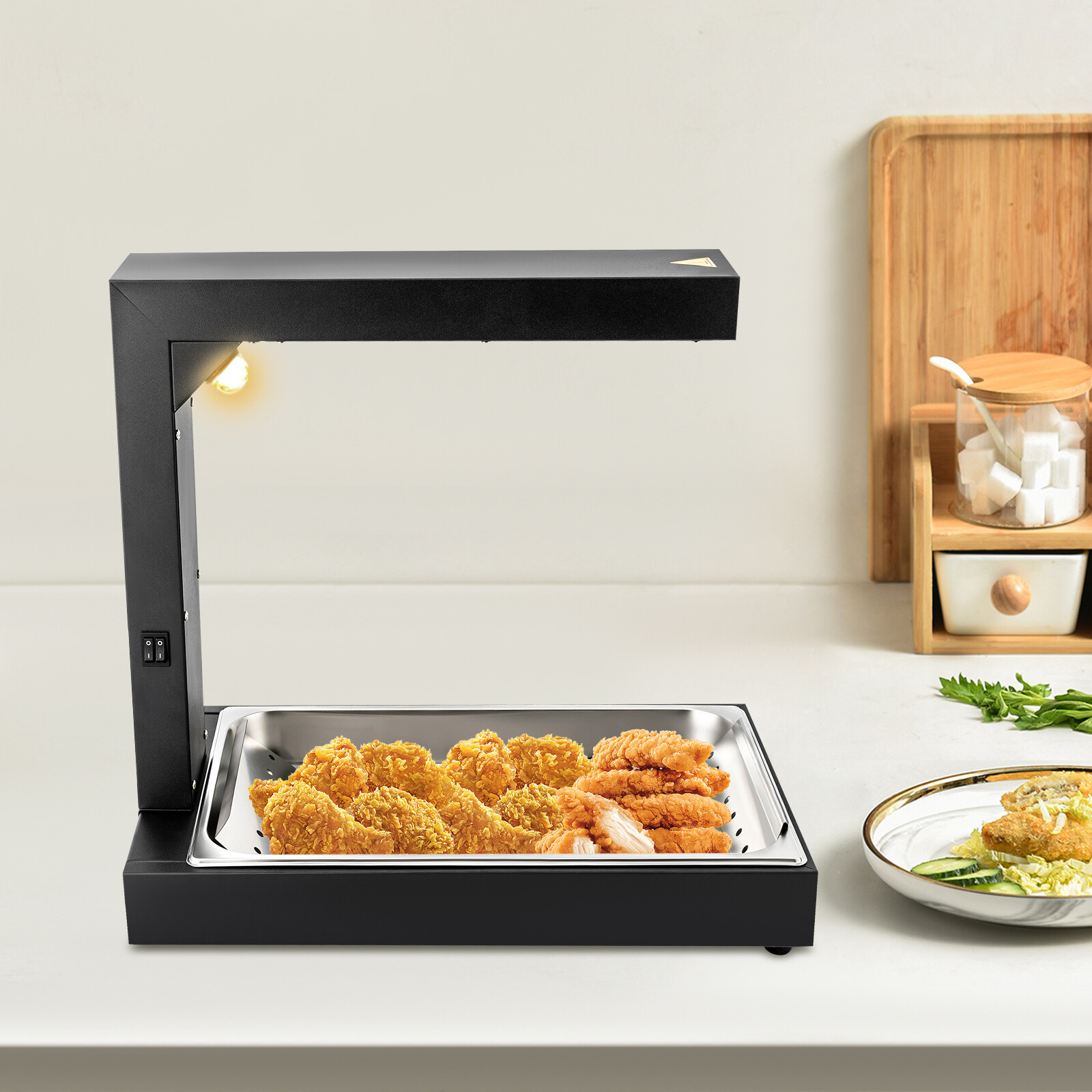 Commercial French Fry Food Warmer Fryer Dump Station Heat Lamp Stainless Steel