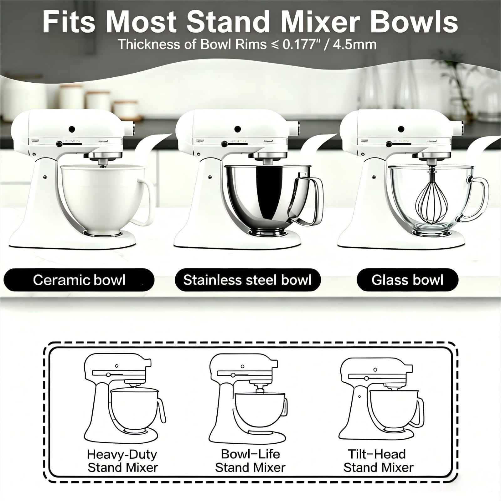 Pouring Chute for KitchenAid Stand Mixer: Universal Silicone Flour Funnel & C…