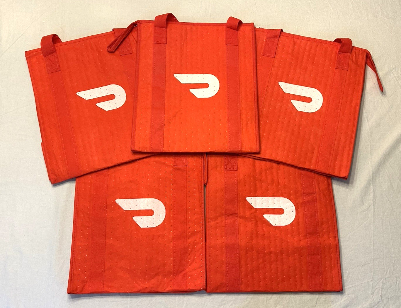 Lot of 10 ~ DOORDASH ~ 13x15x9 ~ Zippered Insulated Delivery Bag / Tote ~